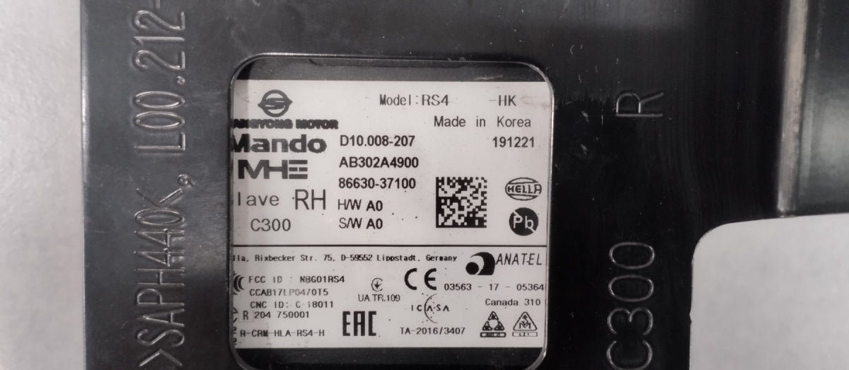 Senzor Radar sensor zadnji desni Ssangyong Korando IV19-24 86630-37100