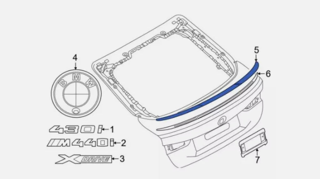 Spojler zadnji LOTKA KLAPY BMW I4 G26 440 Gran Coupe 21-