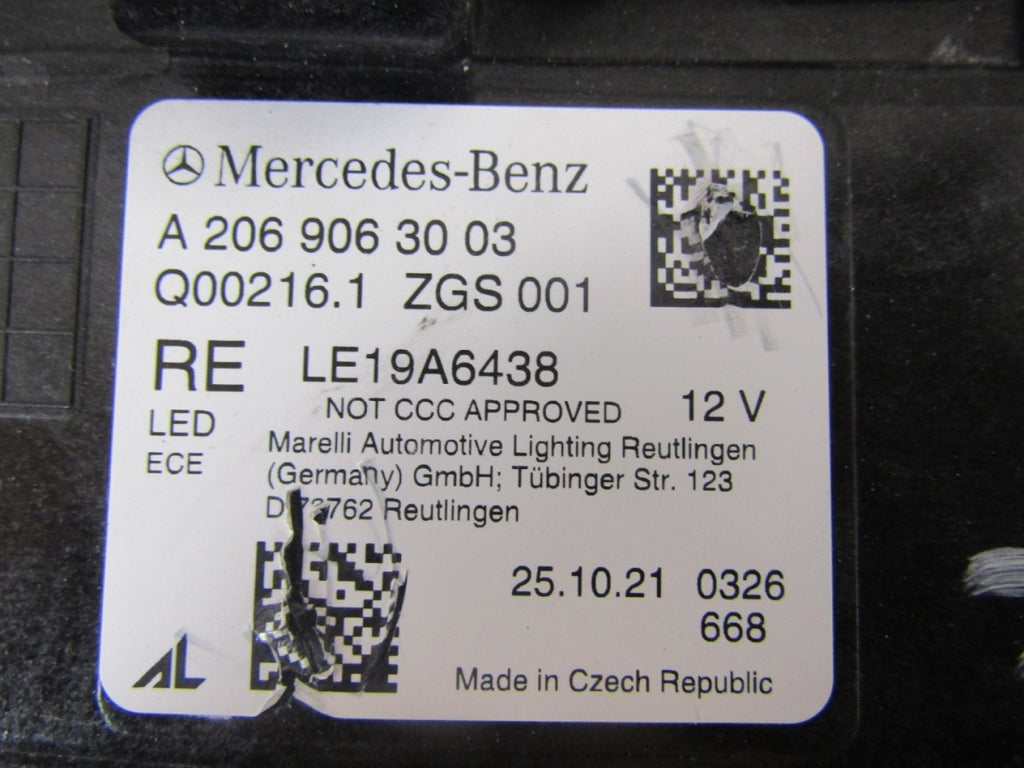 Prednji far MERCEDES C-KLASA W206 FULL LED DIGITAL LIGHT 22- RH desni A2069063003