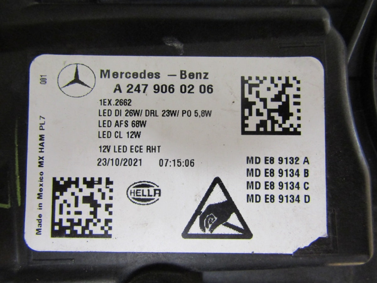 Prednji far MERCEDES GLB 247 FULL LED MULTIBEAM RH desni 19-23 A2479060206