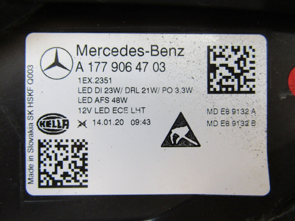 Prednji far MERCEDES A klasa W177 FULL LED PERFORMANCE 18-22 LH lijevi A1779064703