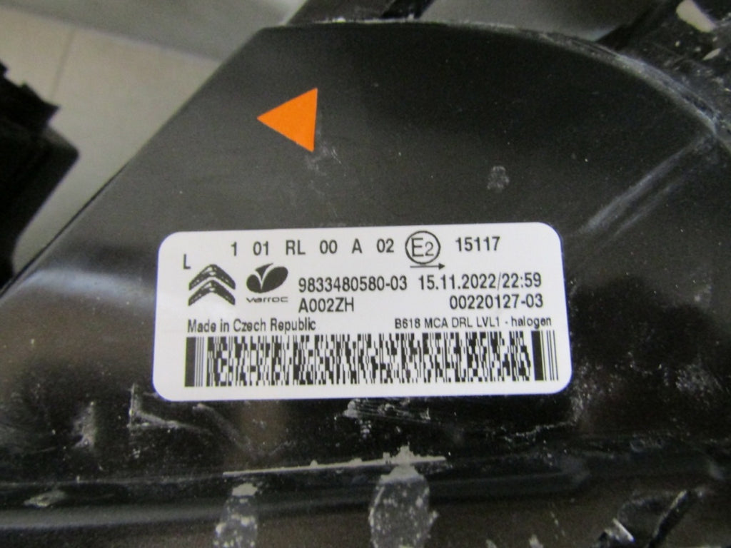 Prednji far CITROEN C3 III halogen DRL LIFT 20-24 lijevi LH 9833480580-03