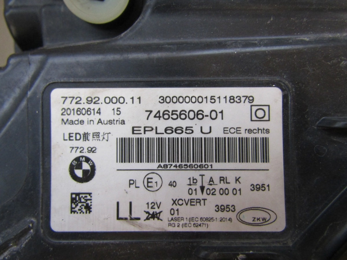 Prednji far BMW 7 G11 G12 LASER 15-19 RH desni 7465606-01