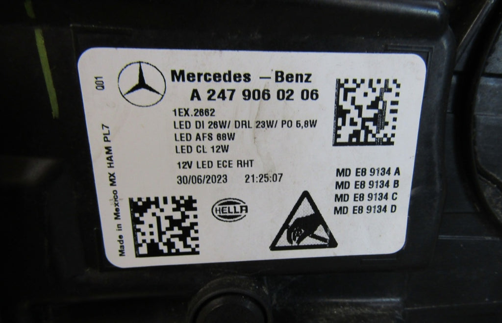 Prednji far MERCEDES GLB 247 FULL LED MULTIBEAM RH desni 19-23 A2479060206