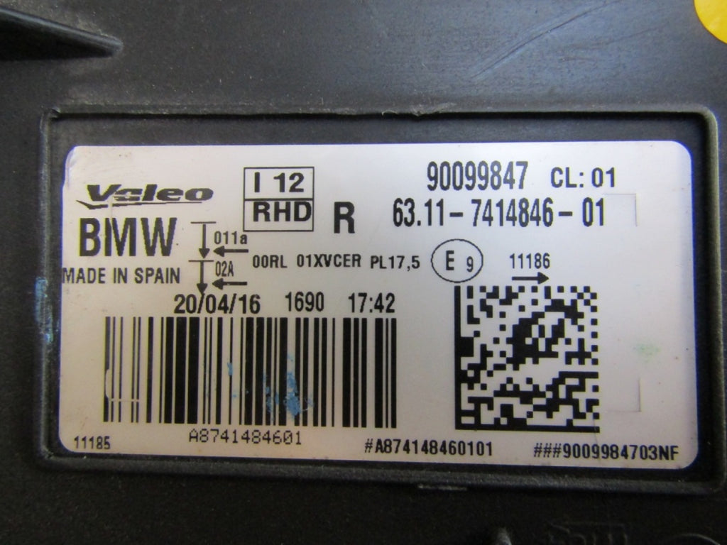 Prednji far BMW I 8 FULL LED RH desni 14-20 7414846-01 UK ANGLIA