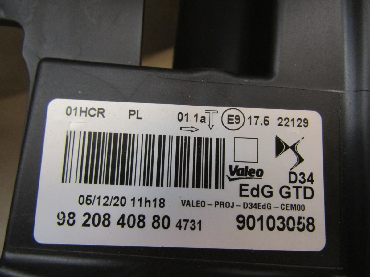 Prednji far CITROEN DS3 CROSSBACK halogen LH 9820840880