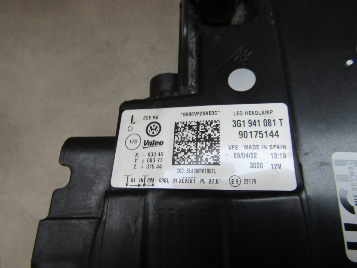 Prednji far VOLKSWAGEN PASSAT B8 FULL LED IQ LIFT LH lijevi 19-23 3G1941081 T