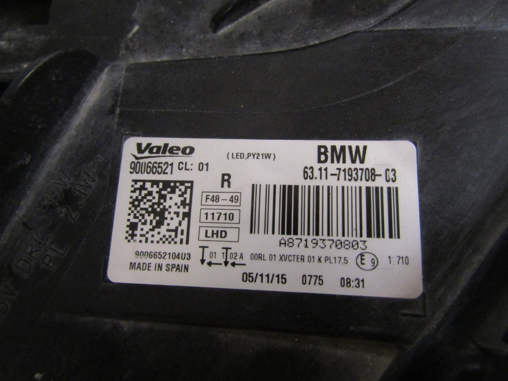 Prednji far BMW X1 F48 LED 15-19 desni RH 7193708-03