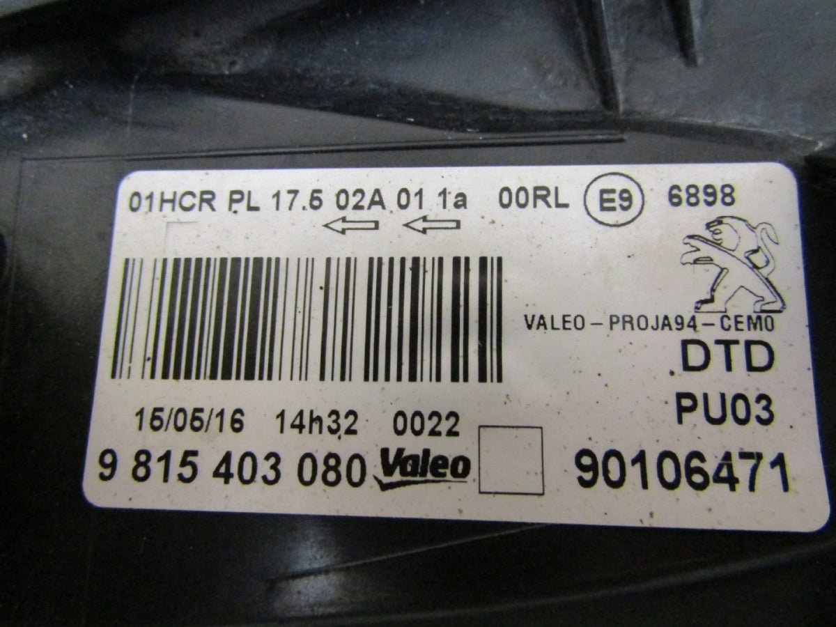Prednji far PEUGEOT 2008 I halogen sa sočivom RH desni 9815403080 13-16