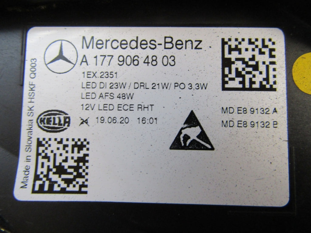 Prednji far MERCEDES A klasa W177 LED HIGH PERFORMANCE 18-22 RH A1779064803