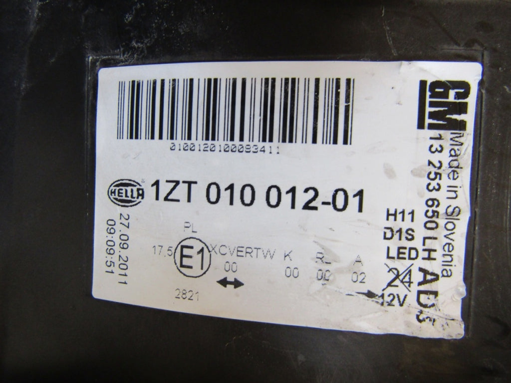 Prednji far OPEL ASTRA J IV xenon zakretni 09- LH lijevi 1ZT010012-01
