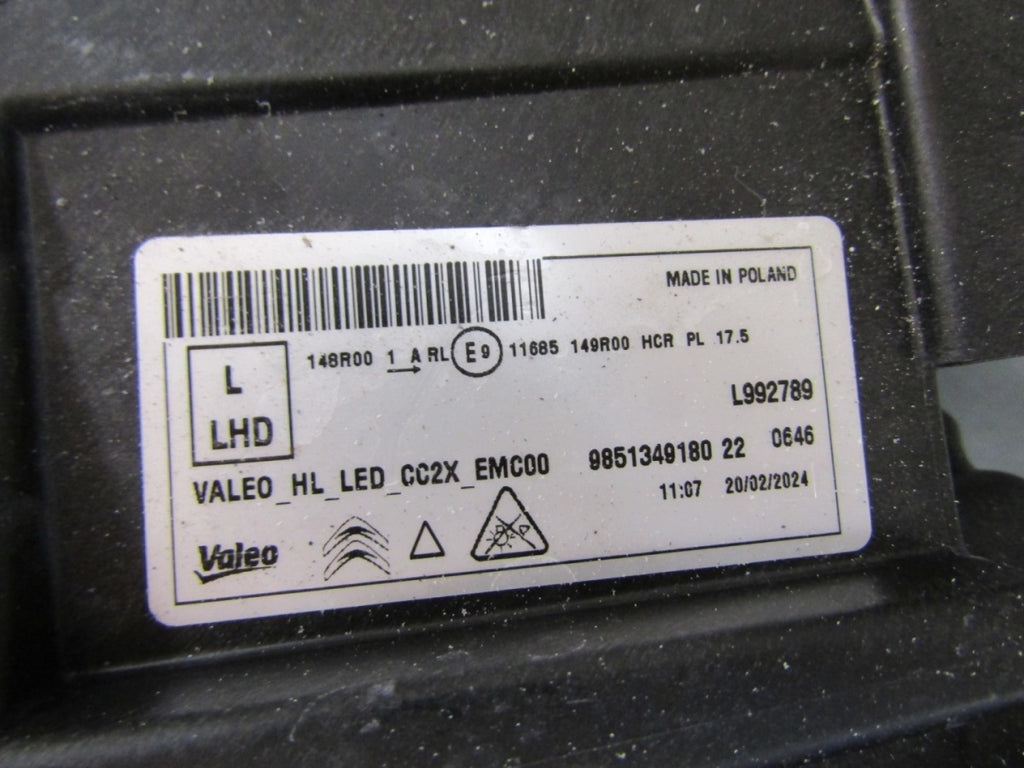Prednji far CITROEN E-C3 C3 C3 AIRCROSS IV 4 LED 24- LH 9851349180