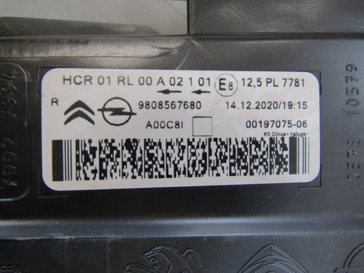 Prednji far Citroën Jumpy III 3 16-23 Vivaro halogen 19-23 RH desni 9808567680
