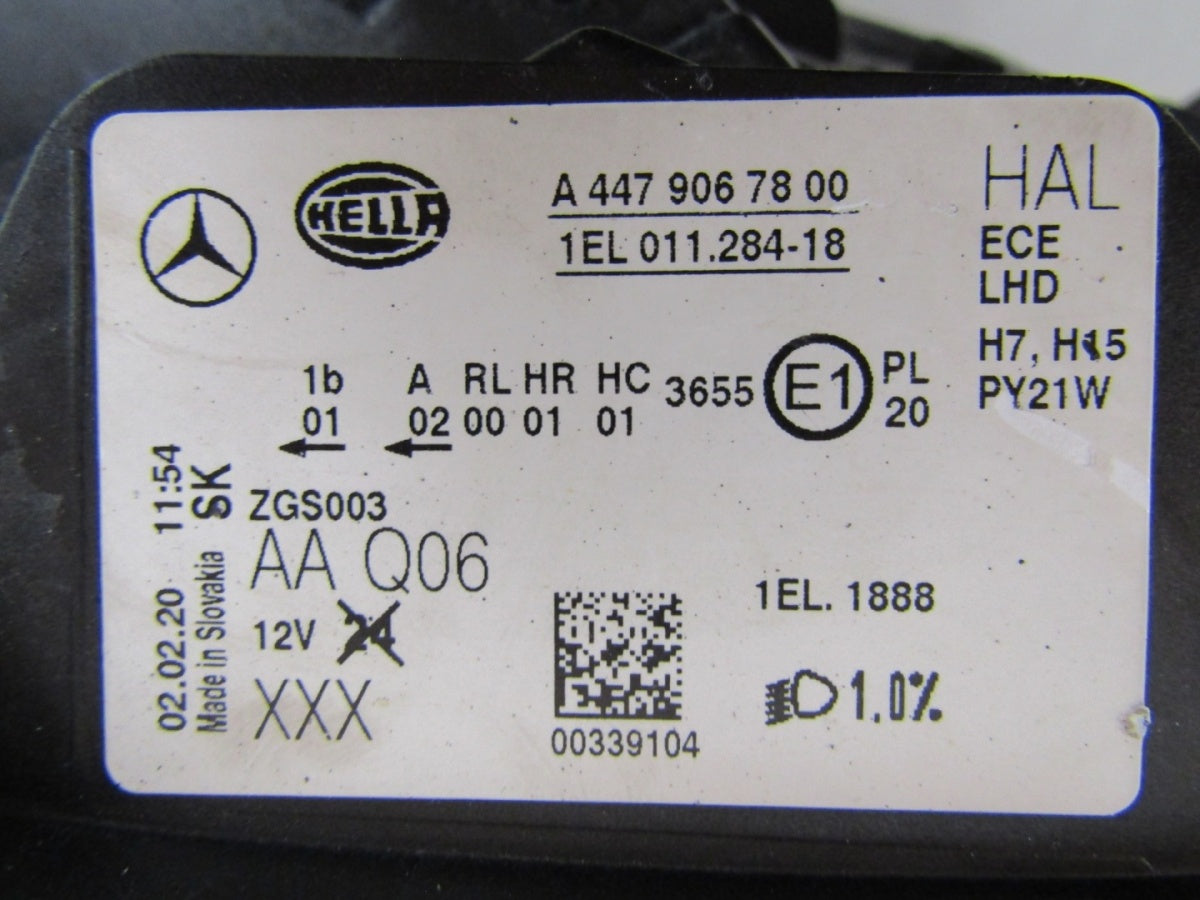 Prednji far MERCEDES V klasa W447 14- halogen RH desni A477 906 78 00