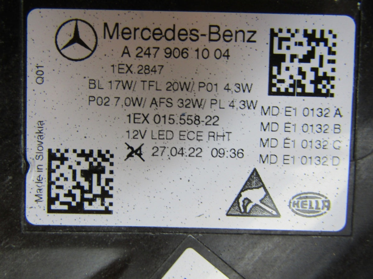 Prednji far MERCEDES B klasa W247 LED LIFT PERFORMANCE RH 22- A2479061004