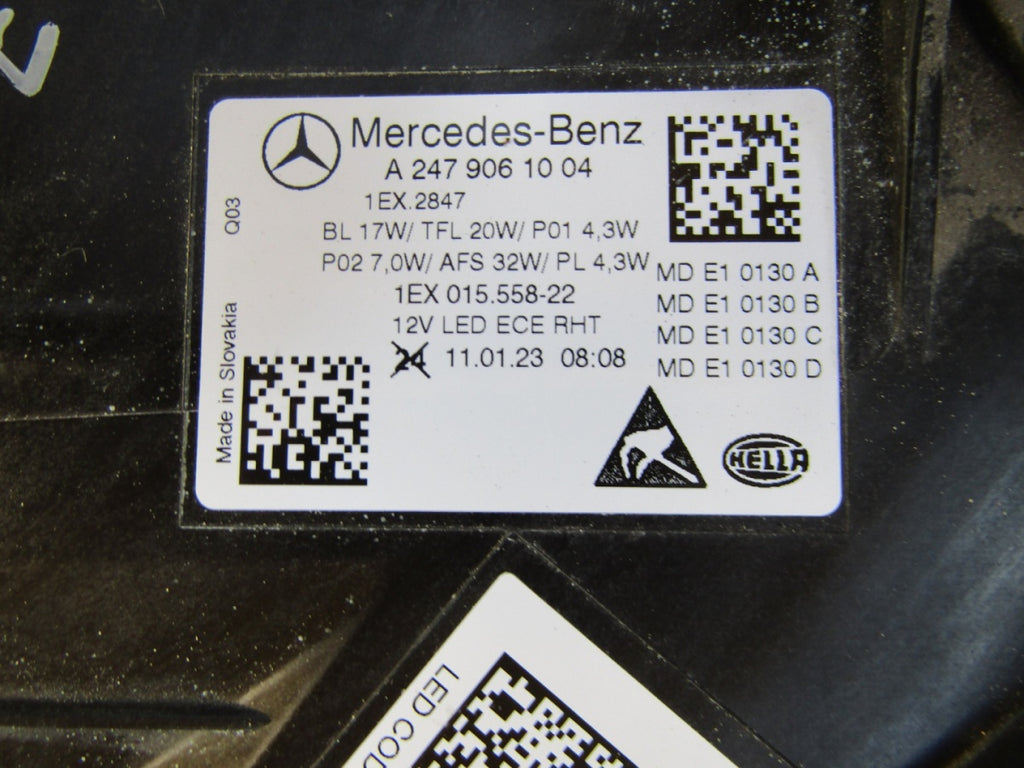 Prednji far MERCEDES B klasa W247 LIFT LED PERFORMANCE 22- RH A2479061004