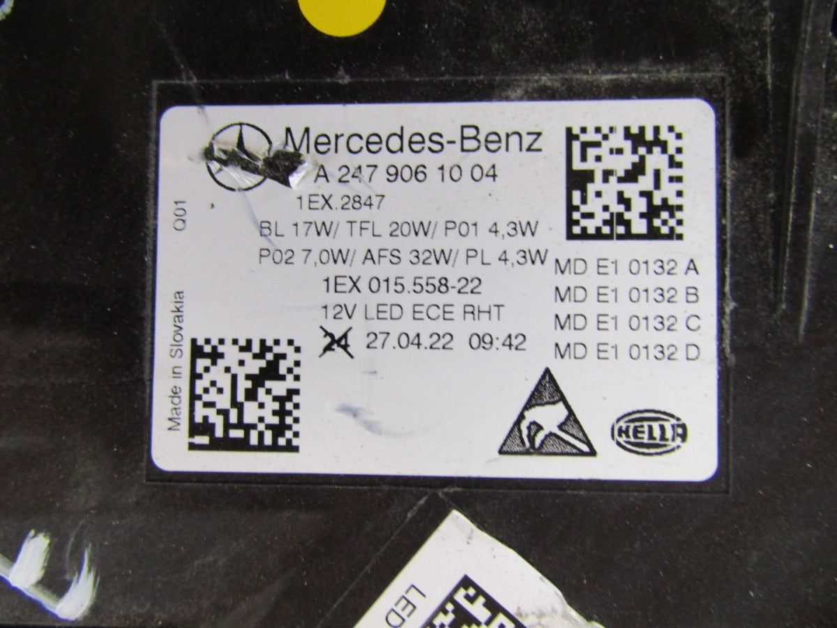 Prednji far MERCEDES B klasa W247 LED LIFT PERFORMANCE RH 22- A2479061004