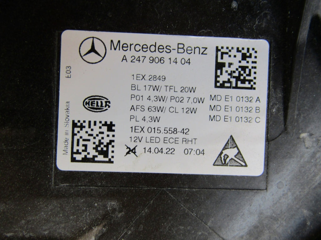 Prednji far MERCEDES B klasa W247 LIFT MULTIBEAM 23- RH A2479061404