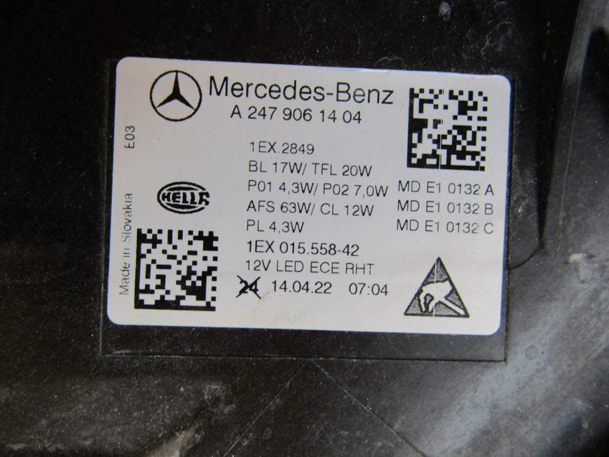 Prednji far MERCEDES B klasa W247 LIFT MULTIBEAM 23- RH A2479061404
