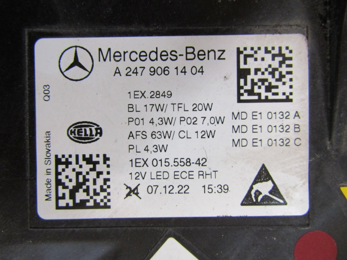 Prednji far MERCEDES B klasa W247 LIFT FULL LED MULTIBEAM 23- RH desni A2479061404