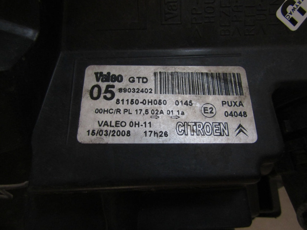 Prednji far CITROEN C1 I halogen 05-14 81150-0H050 LH lijevi