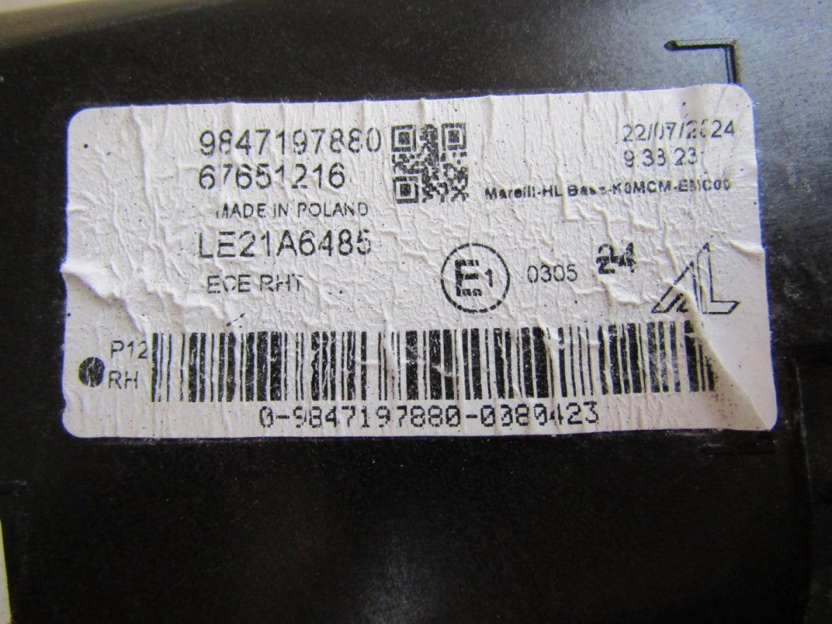 Prednji far PEUGEOT EXPERT III LIFT JUMPY PROACE 24- RH desni 9847197880