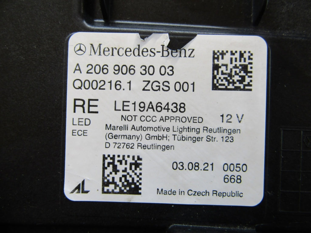 Prednji far MERCEDES C-KLASA W206 FULL LED DIGITAL LIGHT 22- RH desni A2069063003