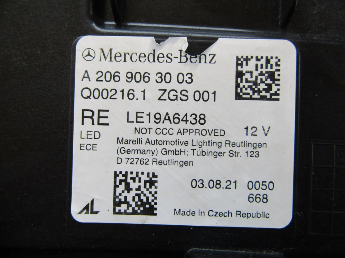 Prednji far MERCEDES C-KLASA W206 FULL LED DIGITAL LIGHT 22- RH desni A2069063003