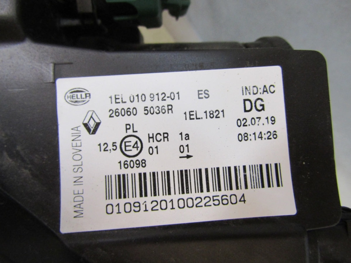 Prednji far RENAULT ZOE halogen sa sočivom 12-19 LH lijevi 260605036R