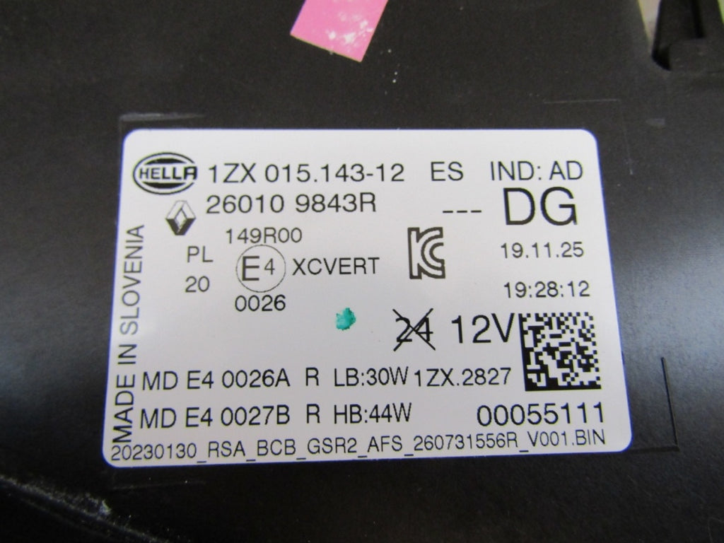 Prednji far RENAULT MEGANE V 5 E-TECH ESPRIT ALPINE SCENIC LED RH desni 22- 260104574R