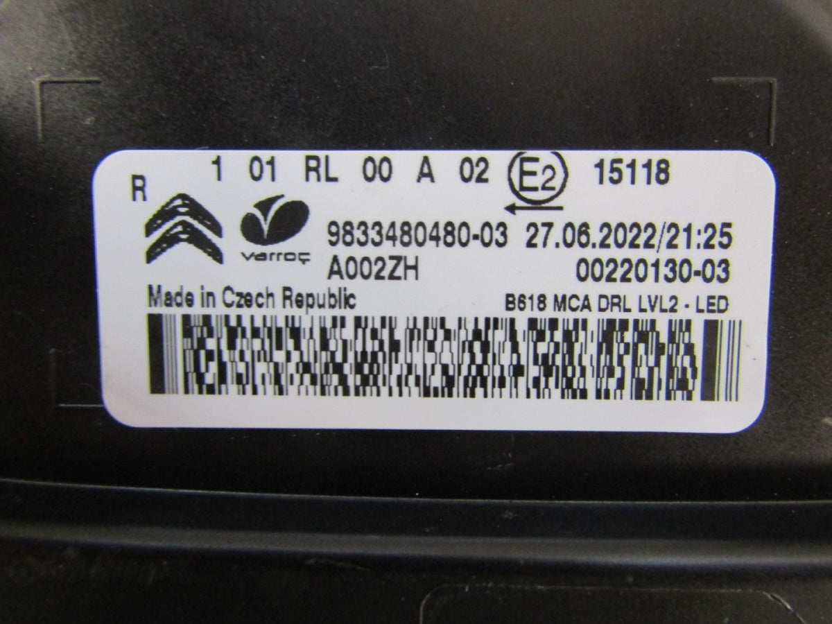 Prednji far CITROEN C3 III LED DRL 16-20 desni RH 9833480480-03
