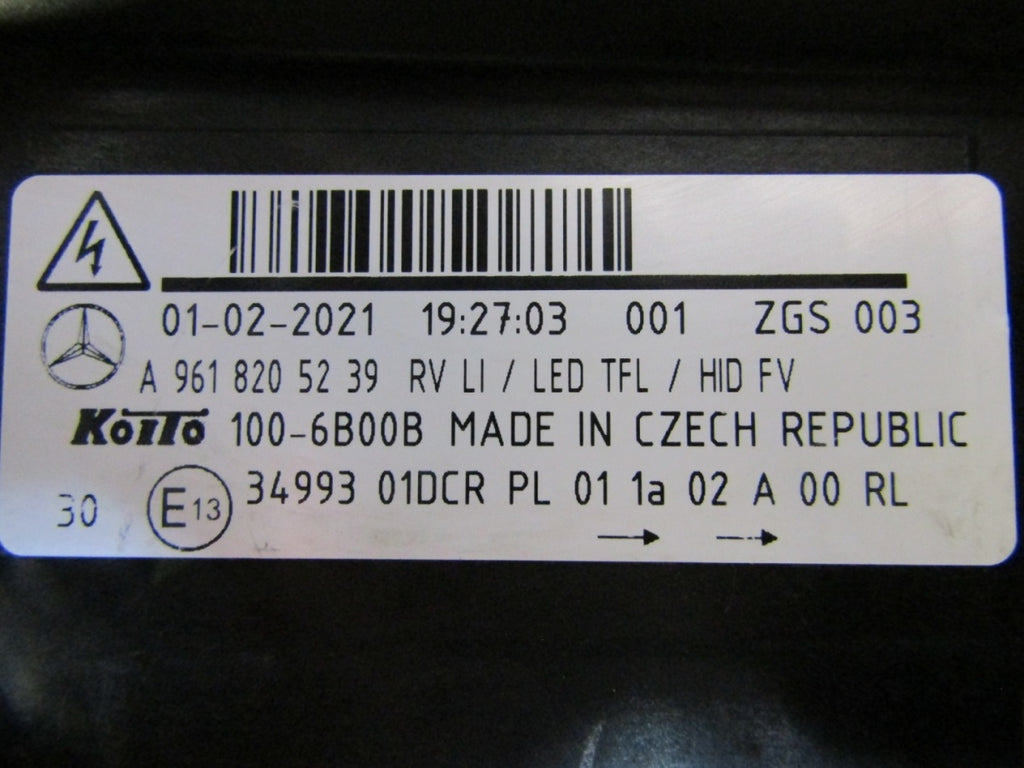 Prednji far MERCEDES ACTROS MP4 xenon LH lijevi 11-19 A9618205239