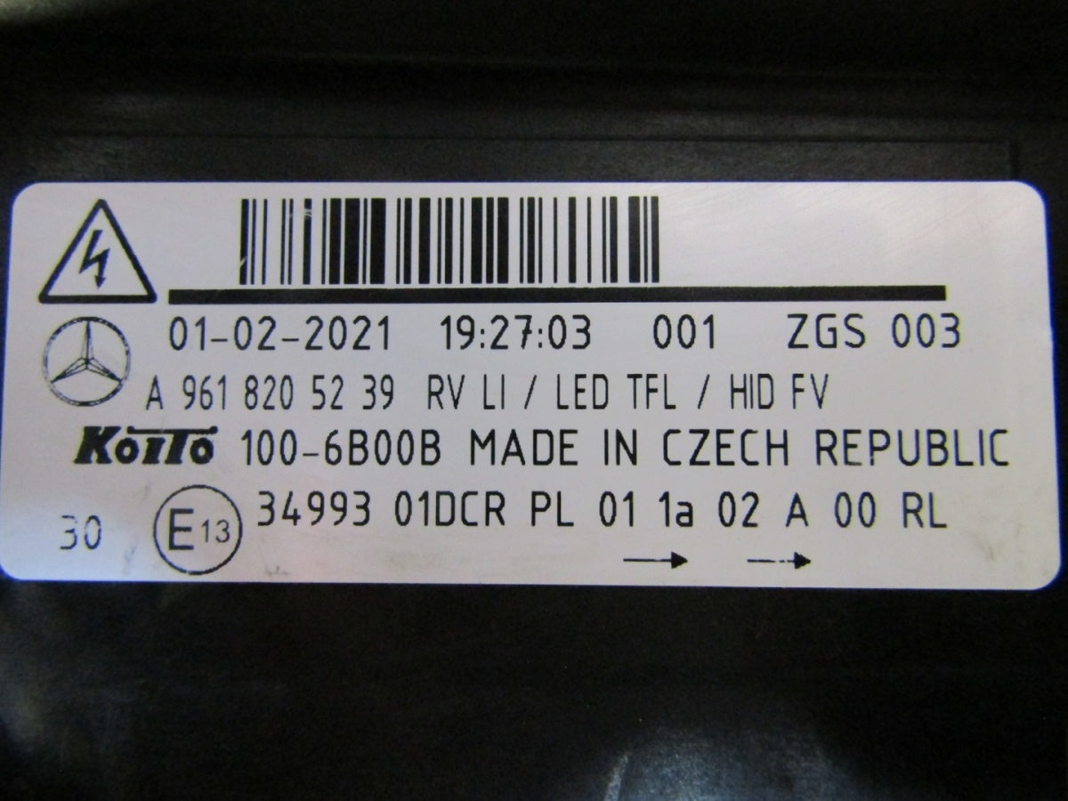 Prednji far MERCEDES ACTROS MP4 xenon LH lijevi 11-19 A9618205239