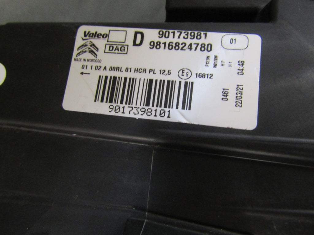 Prednji far CITROEN BERLINGO 4 IV halogen 18- RH 9816824780