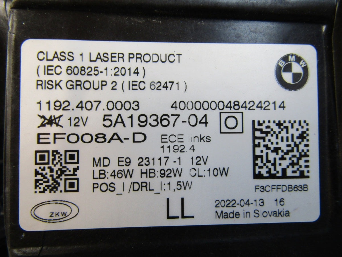 Prednji far BMW 4 G22 G23 G26 M3 G80 M4 G82 LASER 20- LH lijevi 5A19367-04