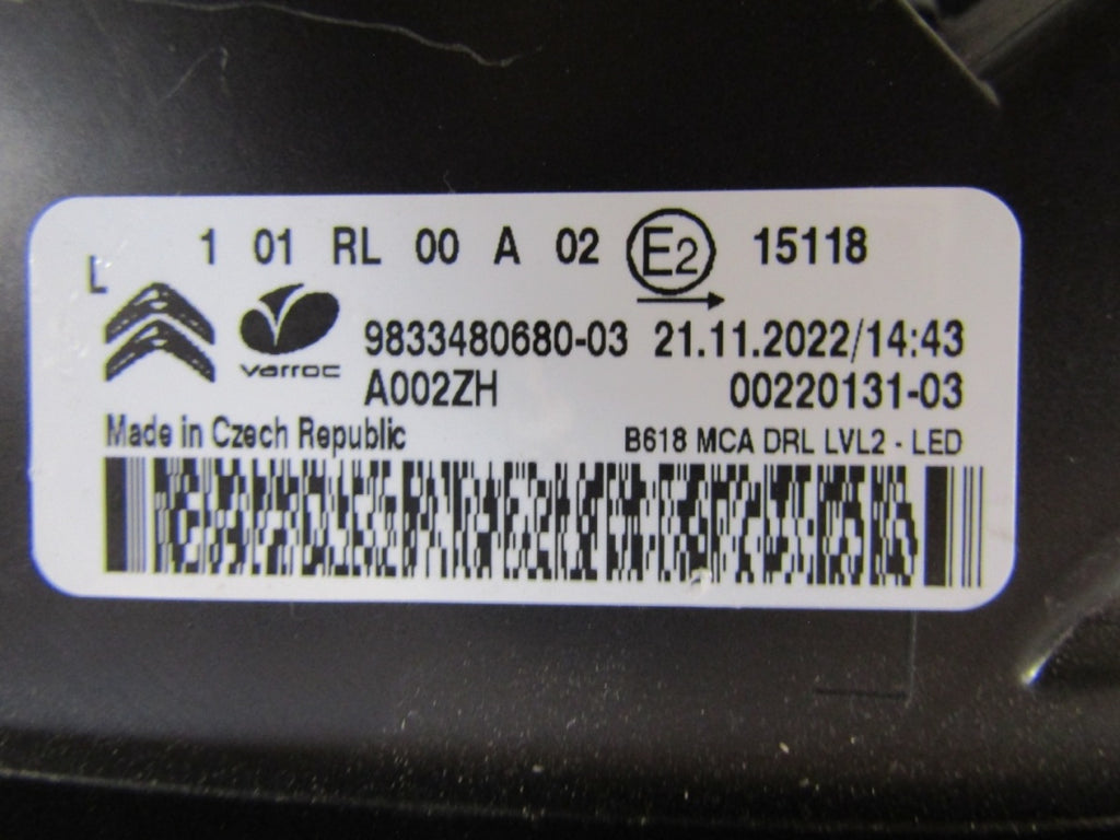 Prednji far CITROEN C3 III LIFT LED DRL 20-24 lijevi LH 9833480680-03