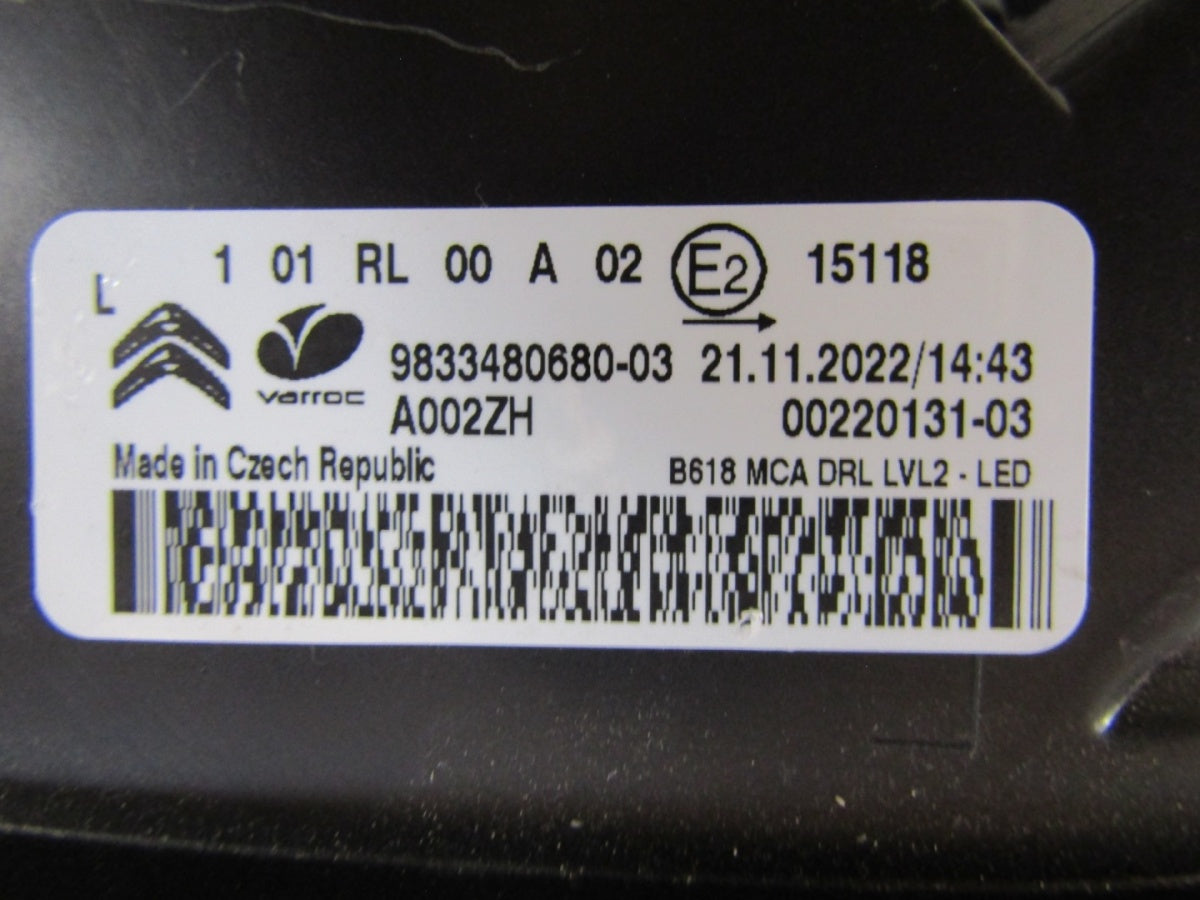 Prednji far CITROEN C3 III LIFT LED DRL 20-24 lijevi LH 9833480680-03