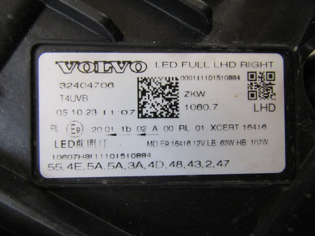 Prednji far VOLVO XC60 FULL LED crni 17-24 RH desni 32404706