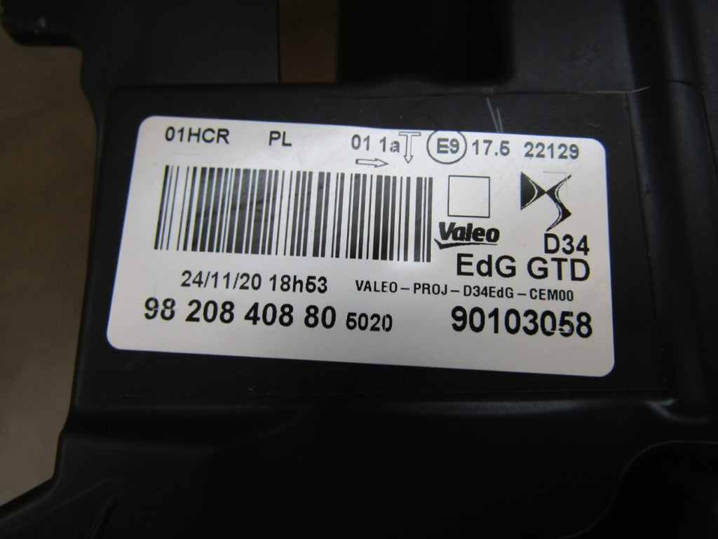 Prednji far CITROEN DS3 DS 3 CROSSBACK halogen 18- LH 9820840880