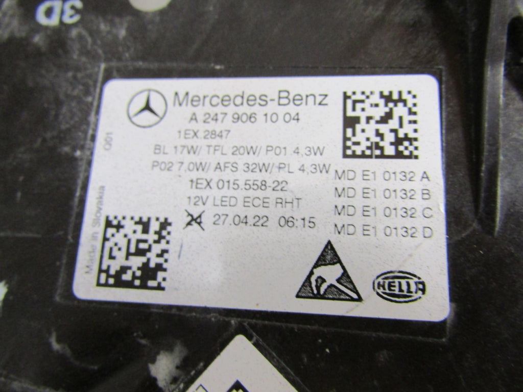 Prednji far MERCEDES B klasa W247 LED LIFT PERFORMANCE RH 22- A2479061004