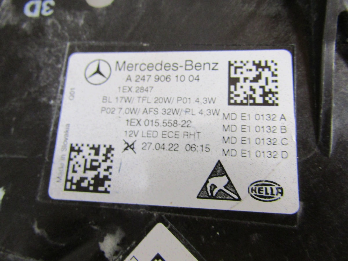 Prednji far MERCEDES B klasa W247 LED LIFT PERFORMANCE RH 22- A2479061004