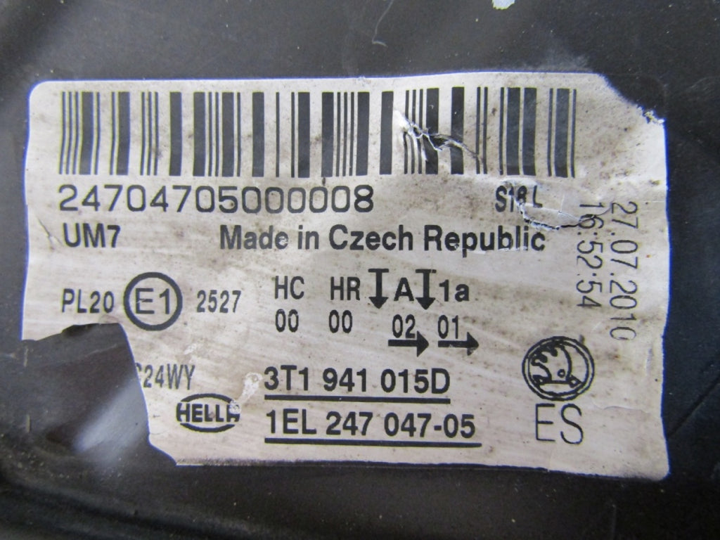 Prednji far SKODA SUPERB II 2 halogen sa sočivom LH lijevi 08-13 3T1941015D