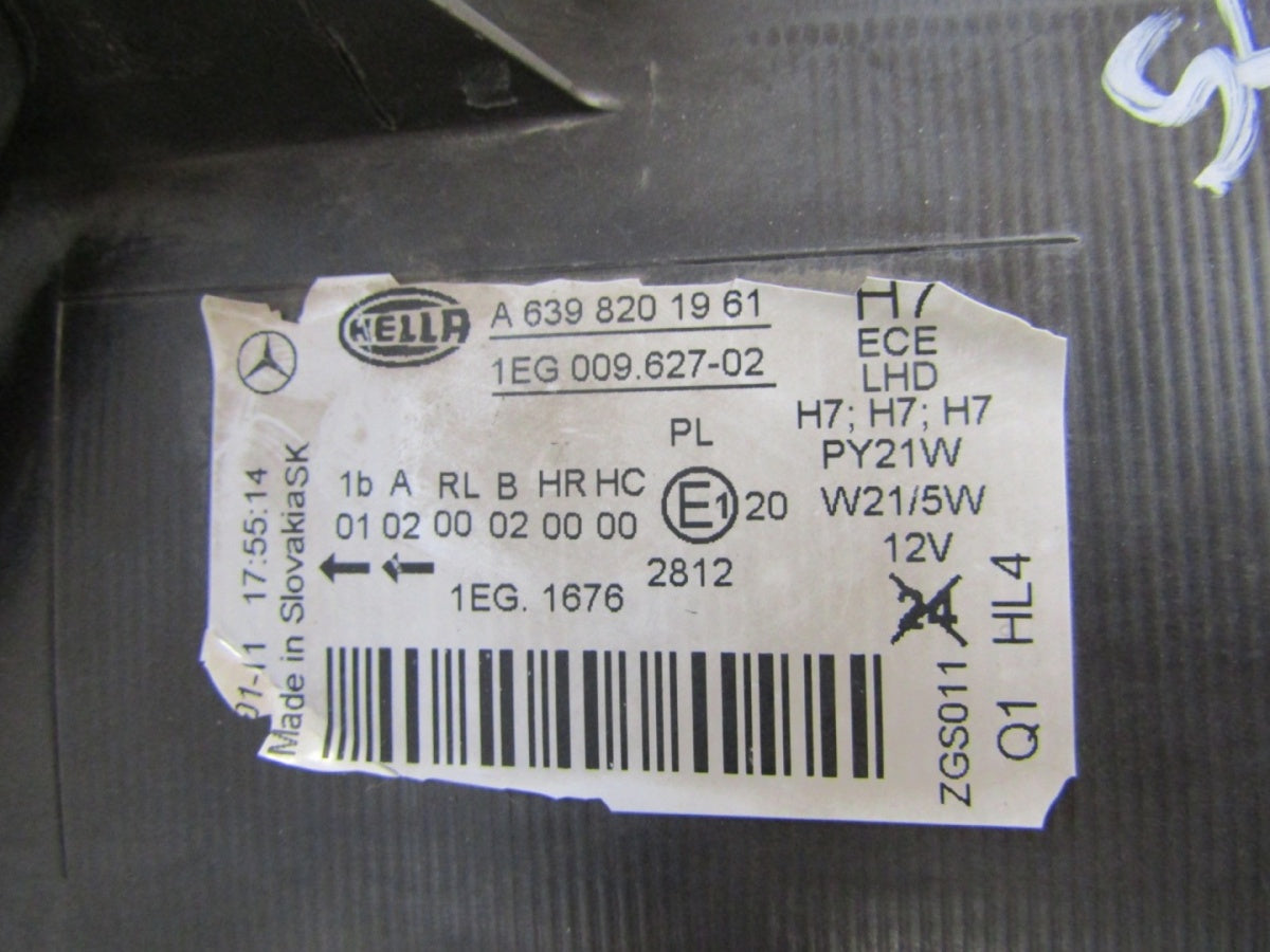 Prednji far Mercedes Vito Viano W639 LIFT halogen 10-14 RH desni A6398201961