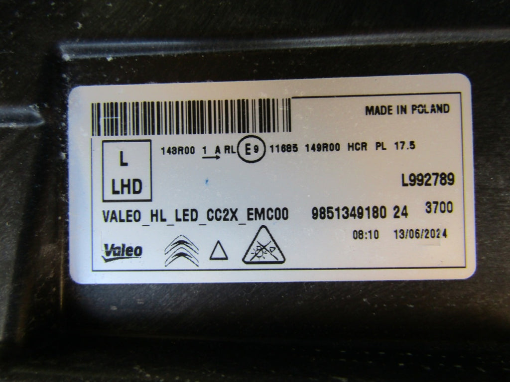 Prednji far CITROEN E-C3 C3 C3 AIRCROSS IV 4 LED 24- LH 9851349180