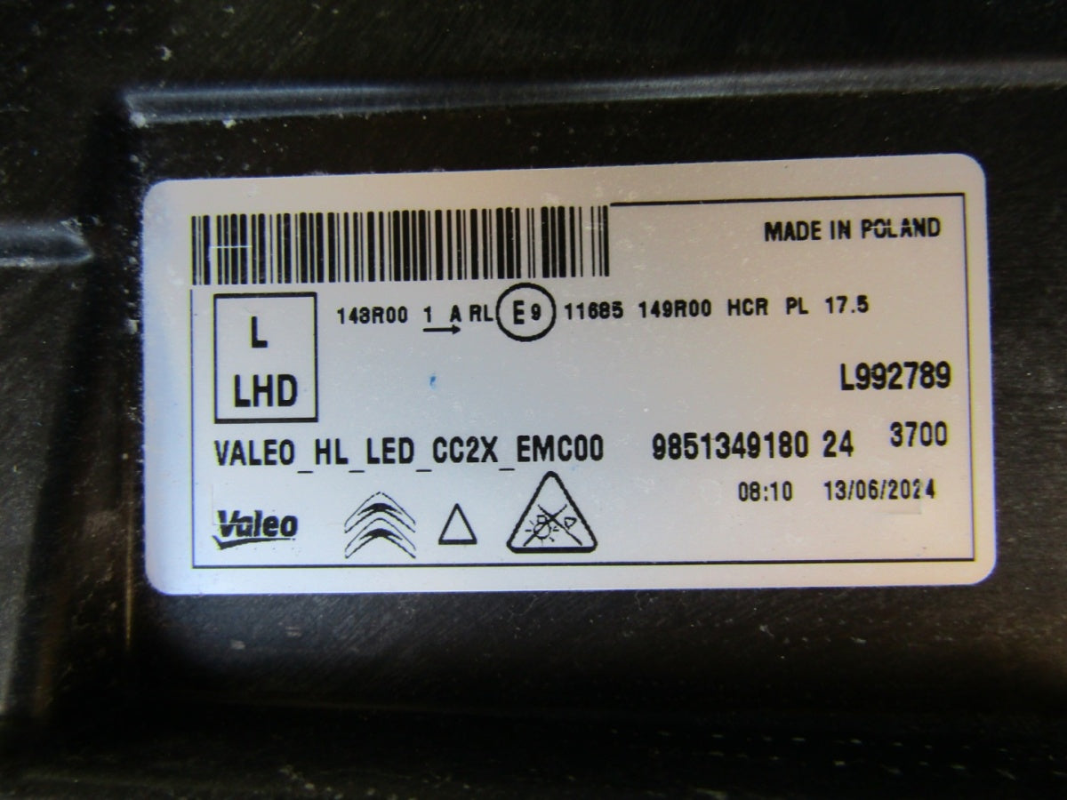 Prednji far CITROEN E-C3 C3 C3 AIRCROSS IV 4 LED 24- LH 9851349180