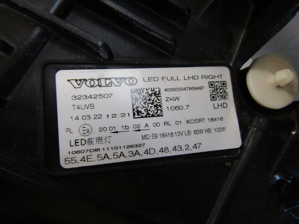 Prednji far Volvo XC60 FULL LED crni 17-24 RH desni 32342507