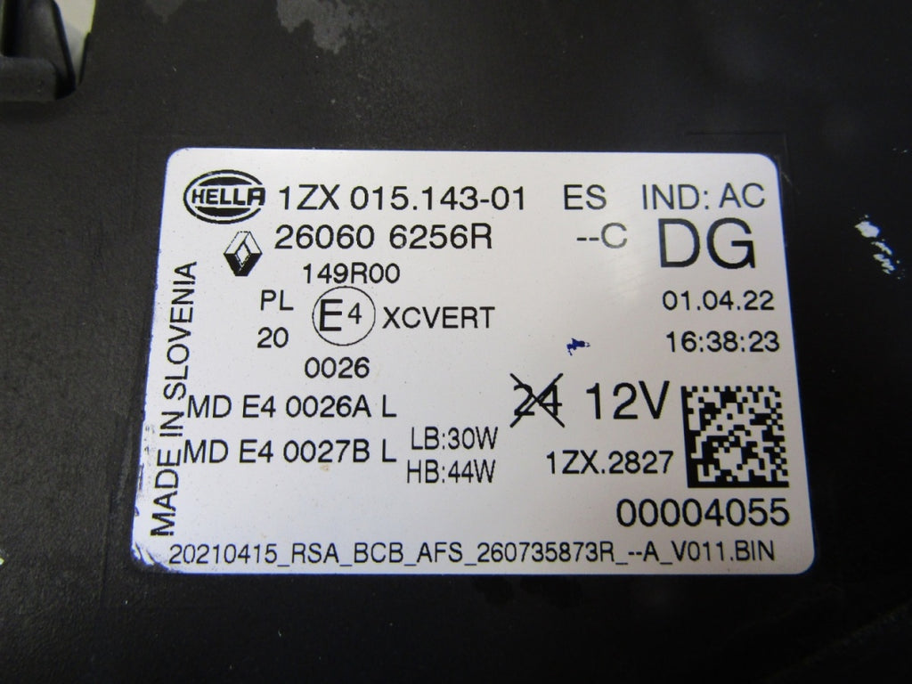 Prednji far RENAULT MEGANE V 5 ETECH E-TECH FULL LED PURE VISION LH lijevi 260606256R