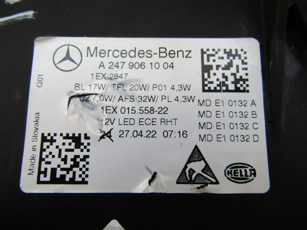 Prednji far Mercedes B klasa W247 Lift LED PERFORMANCE 22- RH A2479061004