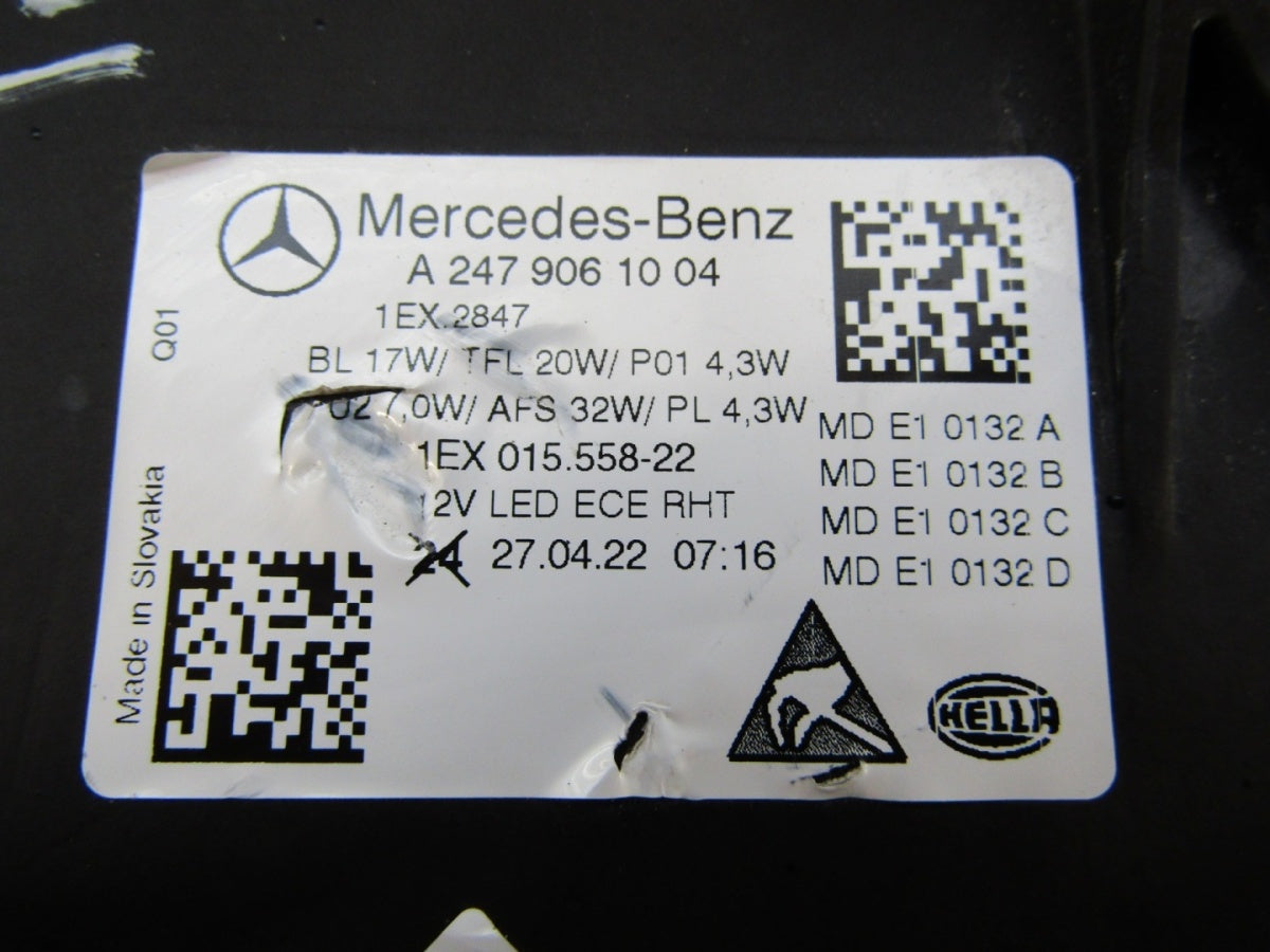 Prednji far Mercedes B klasa W247 Lift LED PERFORMANCE 22- RH A2479061004