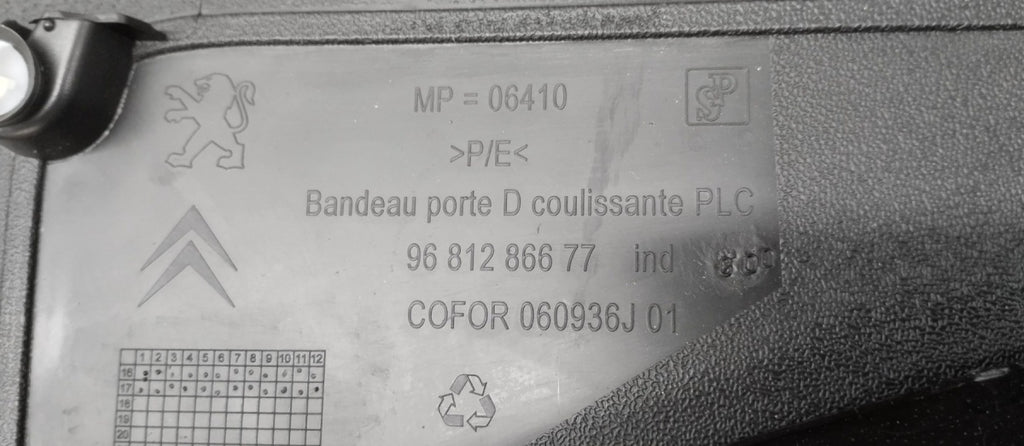 Bočna obloga Tapicerka vrata desni zadnji Berlingo III Partner III 08-18